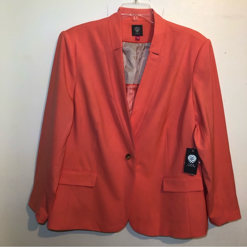 Vince Camuto Blazer in Peachy-Tangerine, size 24W. - Picture 1 of 11